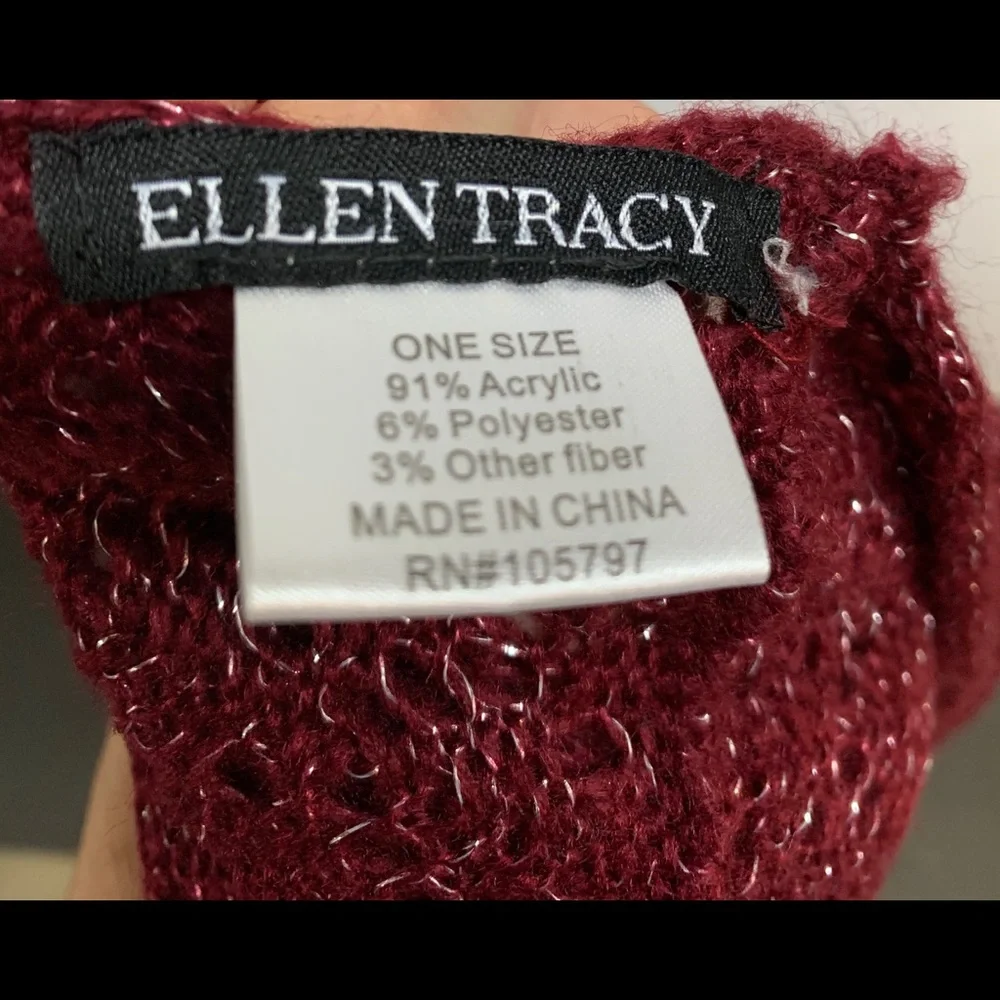 Ellen Tracy Burgundy Beanie & Infinity Scarf